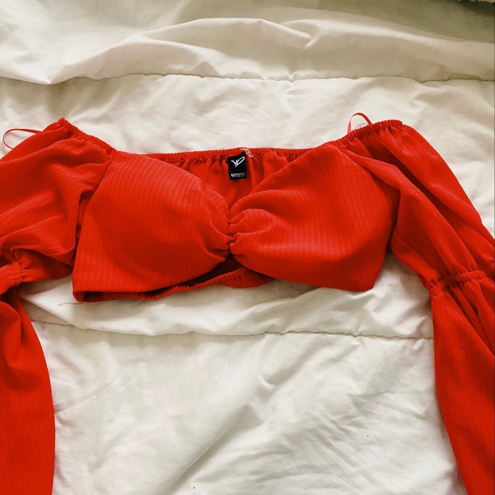 Red crop top
